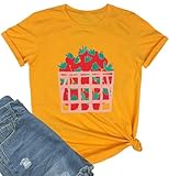 Strawberries Fruit Shirts for Women Funny Strawberry...