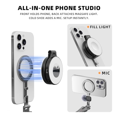 Trípode magnético para iPhone soporte plegable anticaídas de viaje para creadores de contenido 4