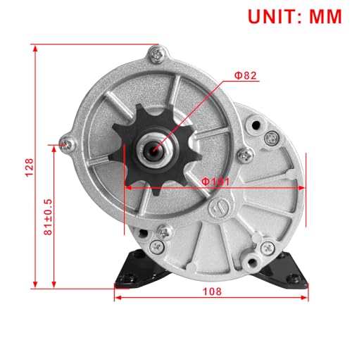Bemonoc MY1016Z3 24V 350W Gear Reduction Electric Motor, showing electrical connections