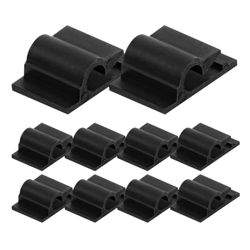 Kisangel 100 Unidades Clips Cable Autoadhesivos Negros Soporte Cable Fuerte para Oficina y Hogar Paquete Fijación Estable y Auriculares