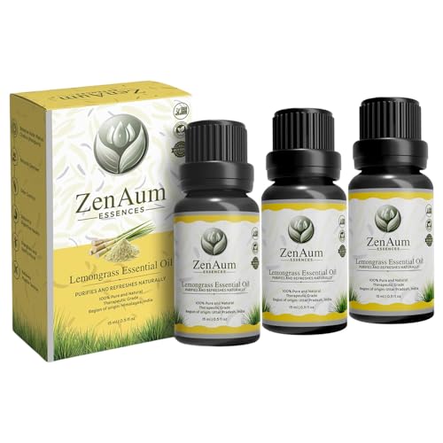 Image of 100% Pure Lemongrass Essential Oil | Refreshing & Uplifting | Anti-Fungal, Stress Relief & Muscle Relaxation | Diffuser & Massage Use | GMP, IFRA, ISO Certified- 15ml - Pack of 3