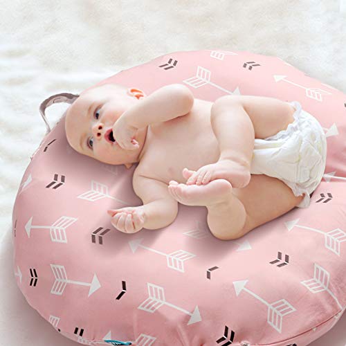 Brolex Stretchy Newborn Lounger Cover 2 Pack Sung Fitted Removable Slipcover,Ultra Soft Breathable,Pink & White Arrow Design #TOP3