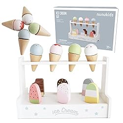 nunukids Wooden Ice Cream Set Wood Ice Cream Toy for Kids 10pc Ice Cream Toys for Toddlers nunukids Wooden Ice Cream Set Wood Ice Cream Toy for Kids 10pc Ice Cream Toys for Toddlers