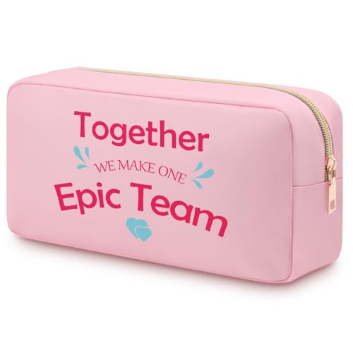 Heigebi Team Definition Cosmetic Bag for Women Team Gifts for Female Coworker Employee Colleague Staff Christmas Birthday Double Side Oxford Cloth Together We Make One Epic Team Travel Makeup Pouch