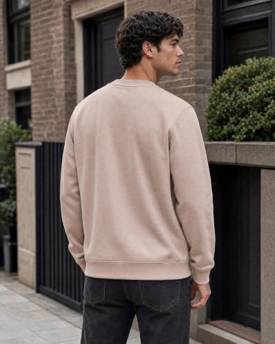 Image of Nobero Sweatshirts for Man Stylish | 280 GSM Rich Cotton Fleece Solid Regular Fit Full Sleeve Sweatshirt for Men | Stylish Casual Wear Winter Crew Neck Sweatshirt for Men