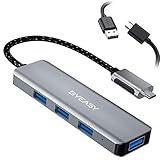 ABWÄRTSKOMPATIBEL ZU USB 2,0 / 1,1: Der USB Typ C Hub Macbook funktioniert sowohl mit USB 3.1 als auch mit alten USB 2.0 Geräten problemlos. Dieser Typ C Adapter USB eignet sich für Zuhause, Büro, Unterwegs z.B. im Zug, Wagen, Dienstreisen und Reisen usw. Der USB Splitter ist perfekt für Maus, Tastatur, USB Stick, Scanner, Drucker, Festplatte, Controller, Skylanders, Lego Dimension, Disney Infinity Portal, SB-Stick, Mikrofon, Spielekonsole, PS4 Pro/Slim, Logitech G29, Gamepads, Playstation 4 usw
