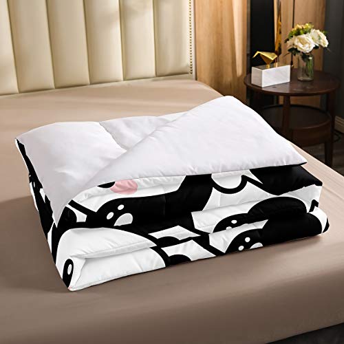 Feelyou Conjunto de edredom de panda com desenho de panda para crianças, meninos e meninas, conjunto