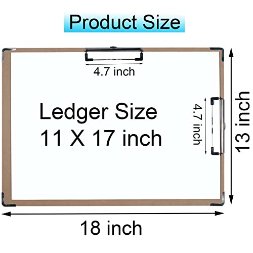 11X17 Clipboard Double Clip With Hardware Corner Guard Extra Large Clipboard Hardboard With 2-4.5 Inch Low Profile Clip Art Clipboard Log Color 1 Pack #TOP3
