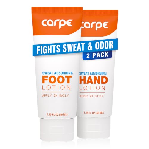 Image of Carpe Sweat Absorbing Hand & Foot Lotion Bundle, Stop Sweaty Hands and Sweaty,Smelly Feet, Dermatologist Recommended