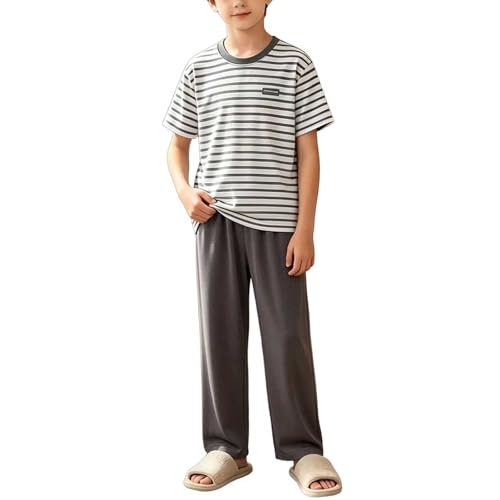 Ensemble vêtements enfants filles garçons rayés t-shirt pantalon large ample