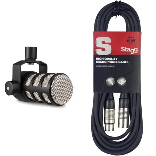 RØDE PodMic micrófono dinámico para voz con cable XLR Stagg de 6 metros 2