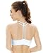 Women's Yoga Bra Light Support Cross Back Wirefree Pad Soft Queenie Ke Size XL Color Angle White