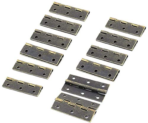 XMHF 5,1 cm Scharniere für Schränke, Schränke, Heimmöbel, Hardware, Tür, Klappscharnier, bronzefarben, 12 Stück Cover
