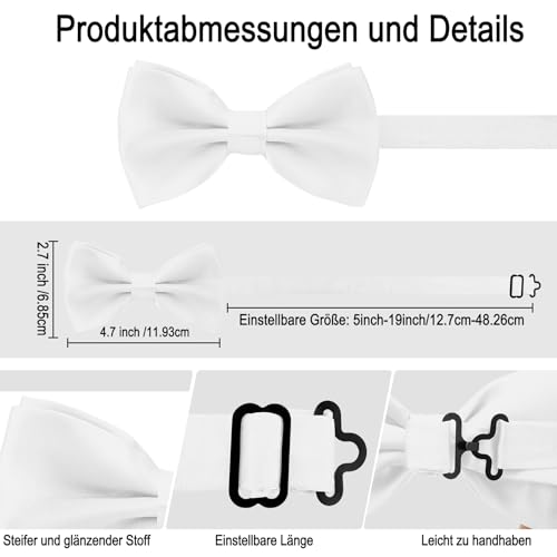 enithElite Fliege Herren,Fliege,Fliegen Für Herren,Fliege Weiß,Weiße Fliege,Fliege Weiss Herren,Beige Fliege Matt,Hundeschleife,Weihnachtsfliege Für Männer,Fliege Comic für Hochzeiten,Glitter Bow Tie