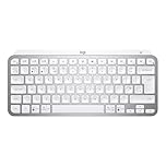 Logitech MX Keys Mini Minimalist Wireless Illuminated Keyboard, Compact, Bluetooth, Backlit, USB-C, Compatible with Apple macOS, iOS, Windows, Linux, Android, Metal Build, QWERTY UK Layout - Pale Grey