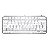Logitech MX Keys Mini Minimalist Wireless Illuminated Keyboard, Compact, Bluetooth, Backlit, USB-C, Compatible with Apple macOS, iOS, Windows, Linux, Android, Metal Build, QWERTY UK Layout - Pale Grey