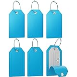 Mini Luggage Tag with Full Privacy Cover and Stainless Steel Loop (6pk, Aqua Teal)