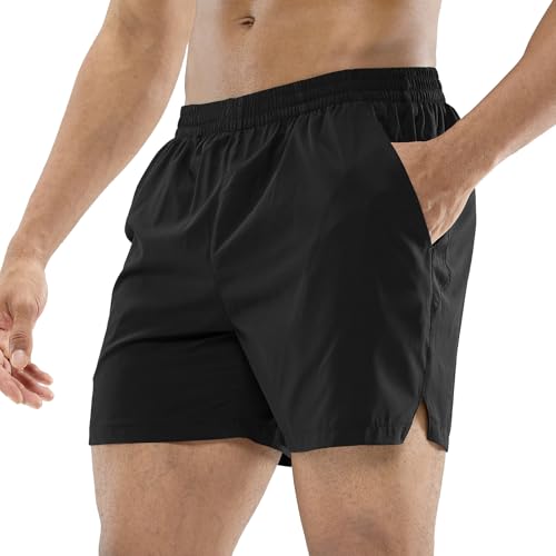 Image of MIER Men's Workout Running Shorts Lightweight Active 5 Inches Shorts with Pockets, Quick Dry, Breathable