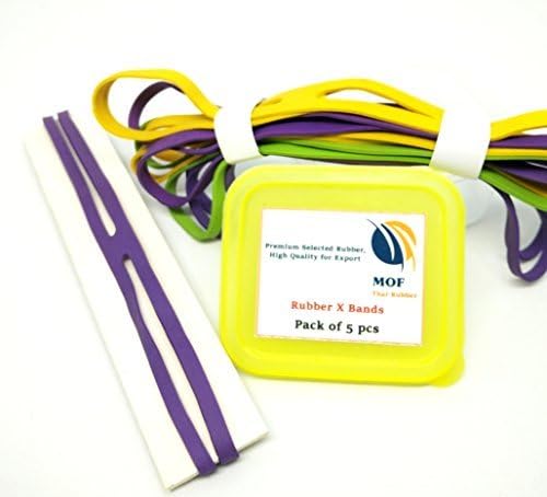 MOF X Rubber Bands X Shaped Rubber Bands H Bands Special Rubber Extra Stretch Size 6 (Maximum Strap Strength 16” x 10”) Pack of 5 pcs with Plastic Case Easy to Use
