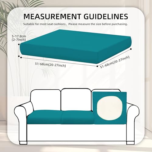 Image of 8Pcs Stretch Patio Cushion Covers,Outdoor Couch Covers Replacement,Outdoor Couch & Sofa Slipcovers,for Patio Furniture Cushion Covers,Washable Reusable Furniture Protector (Peacock Blue,Cover Only)