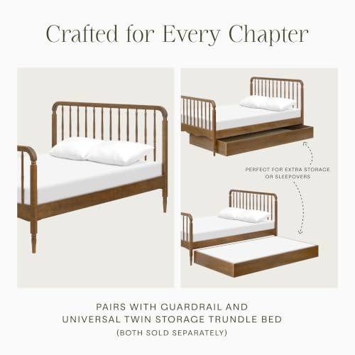 Image of Namesake Liberty Spindle Full Bed in Natural Walnut | Vintage Spindle Bed for Boys & Girls Bedroom, Solid Wood, Greenguard Gold & FSC Certified, No Box Spring Needed