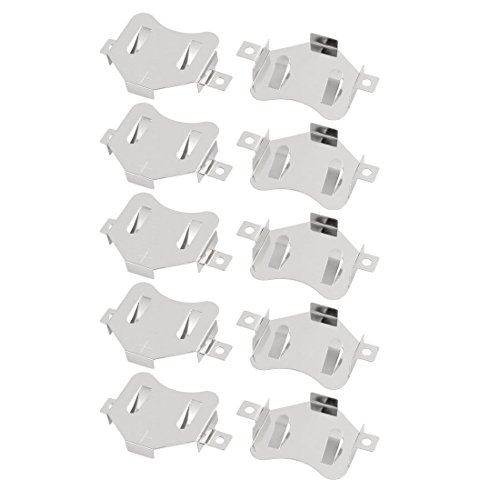 Placas de Batería CR2450 en Metal Tono Plata 10 Pcs