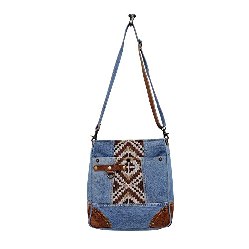 Myra Bag Western Leather Shoulder Bag for Women - Upcycled Canvas Crossbody Bag Sofia Azara4