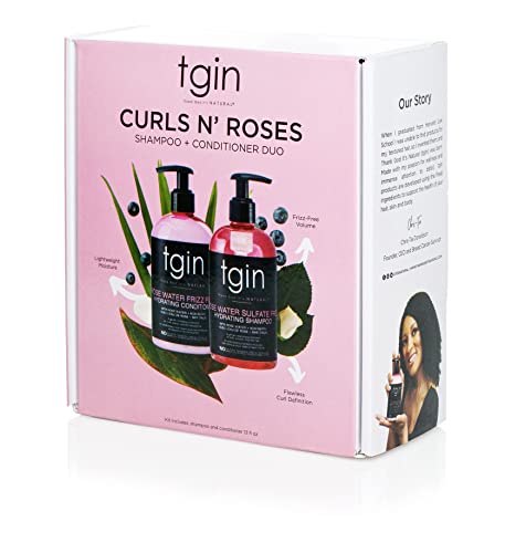 Tgin Rose Water Shampoo + Conditioner Duo - For Natural Hair - Dry Hair - Curls - Waves - Color Treated Hair - Low Porosity - Fine Hair 13Oz #TOP1
