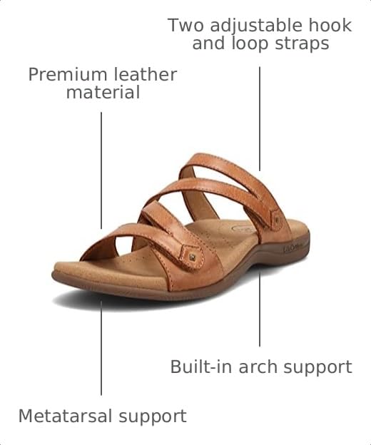 Image of Taos Double U Premium Leather Women's Sandal - Stylish Adjustable Strap Design with Arch Support, Cooling Gel Padding for All-Day Enjoyment and Walking Comfort