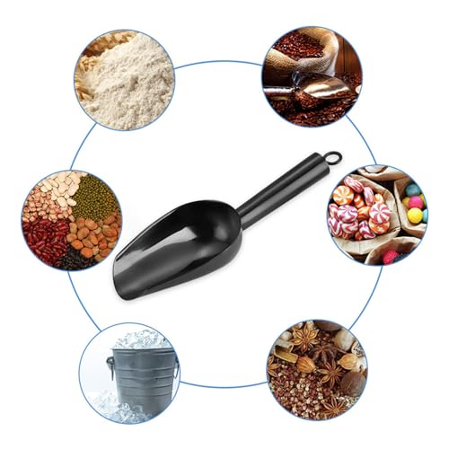 Pala para hielo de metal negro para alimentos de bar y cocina 4