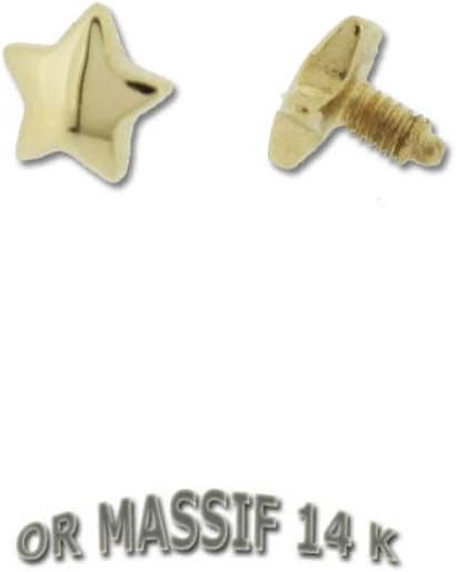 14K Yellow Gold Dermal Anchor with Star