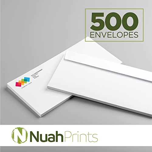 Nuahprints #10 Custom Printed Envelopes - Regular Windowless Design, Text, Logo, And Color Customization, Made In The Usa, Personalized Envelopes For Any Occasion, 4-1/8 X 9-1/2 Inches - 500 Count #TOP2