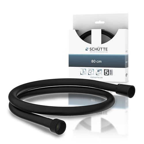 SCHÜTTE Brauseschlauch 80 cm, Duschschlauch, Schlauch für Badezimmer, Schwarz