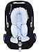 Cojín Reductor Universal Grupo 0 – Reversible – Silla de Coche – Silla de paseo - Color Topitos Celeste – Fabricado en Piqué - Handmade - Hecho en España