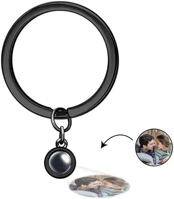 Custom Photo Projection Keychain Stainless Steel Circle Projection Keychain Custom Photo Keychain