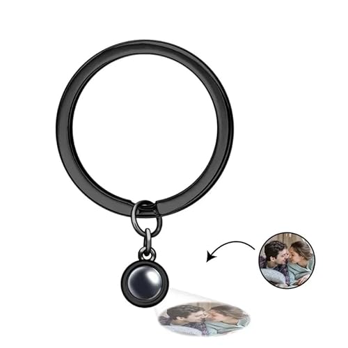ZoikOm Custom Photo Projection Keychain - Stainless Steel Circle -