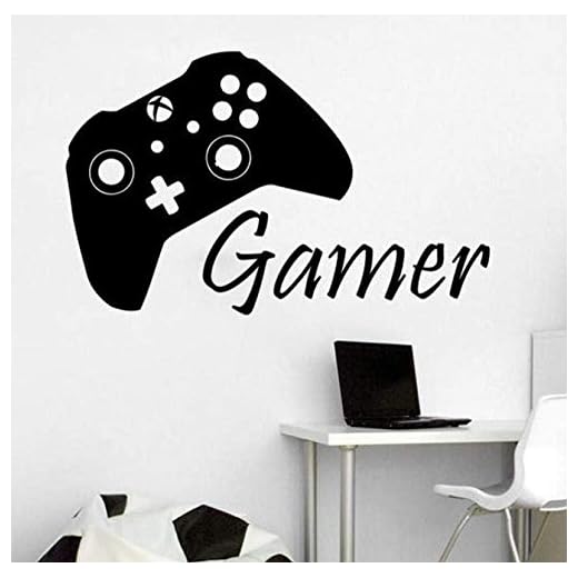 Väggklistermärken spelkontroll väggklistermärken spelzon vinyl väggdekaler joystick spelar Playstation spel pojke barnkammare barn lekrum dekor 52 x 35 cm