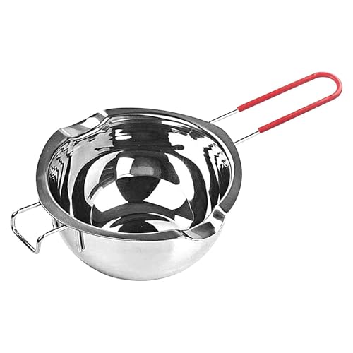 Olla para derretir chocolate, acero duradero de 400 ml, derretidor de mantequilla de metal de calentamiento rápido, sartén para fondant de doble vertido, artesanía de fabricación de velas de primera