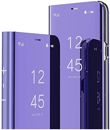 MRSTER Realme 7 Case, Mirror Design Clear View Flip Bookstyle Luxury Protecter Shell With Kickstand Case Cover for Realme 7. Flip Mirror: Black