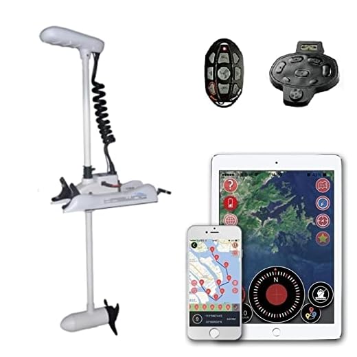 PARKHO HASWING Electric Trolling Motor – 24V 60" 80lbs Cayman GPS Anchor Cruise Control Navigation Shaft Bow Mount Fishing Boat Saltwater Freshwater with Wireless Remote Controller