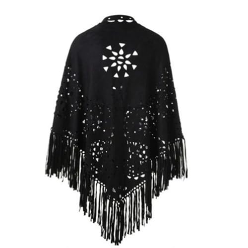 Écharpe poncho femme à pompons : grand plaid chaud et doux pour l'hiver - 6