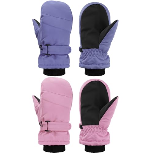 Image of SATINIOR Kids Snow Mittens Waterproof Winter Ski Gloves Warm Thicken Snow Gloves for Girls Boys