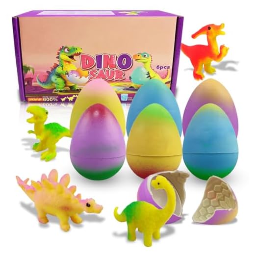 Yaxuan 6 Pack Dinosaur Hatching Surprise Eggs Dinosaur Toys Easter Eggs for Kids Boys Girls Easter Basket Stuffers Gifts Birthday Party Favors Fillers