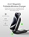 Belkin MagSafe-Compatible Charger, 2-in-1 Magnetic Foldable Charger 15W - Qi2-Certified Wireless Charging for Apple iPhone 16, Apple Watch, Samsung Galaxy S25 w/Non-Slip Base, PSU Included - Black
