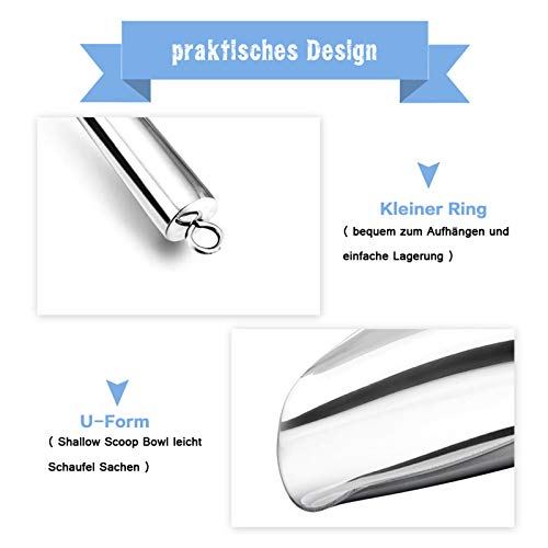 TEAMFAR Eisschaufel 4er-Set, Edelstahl Mini Futterschaufel Mehlschaufel Abwiegeschaufel für Bar, Küchen, Büfett, Party, Hochwertige & Spülmaschinengeeignet - 3 Unzen - Image 5