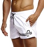 Leif Nelson Herren Sommer Badeshorts mit Taschen Männer Badehose Schwimmshorts Herren Schwimmhose-Beachshorts Jungen Strand Shorts Kurze Hosen Cargo Bermuda Chino LN92525 Weiß XX-Large