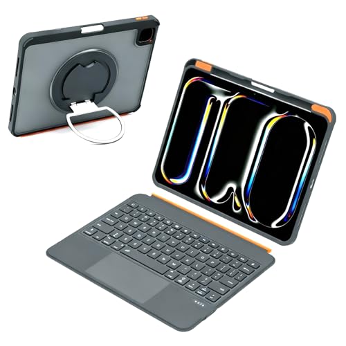 QUARK iPad 11th(A16)/��10����p �L�[�{�[�h�t���P�[�X ���O���\�ȃL�[�{�[�h�J�o�[ iPad Air 11�C���` M3/M2 & iPad Pro 11�C���`�p & iPad Air 5/4th�p 360°��]�X�^���h & 7�F�o