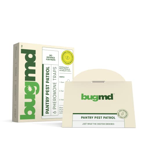 BugMD Pantry Moth Trap, Sticky Pest Patrol Strip with Pheromone Glue, Perfect for Pantry Kitchen, Cabinets, Food Storage,