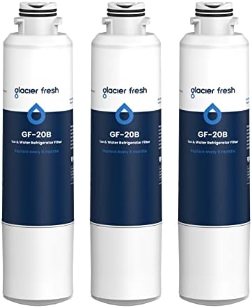 GLACIER FRESH DA29-00020B Refrigerator Water Filter Compatible with Samsung* DA29-00020A/B, DA29-00020B-1, HAF-CIN/EXP, 46-9101, RF4267HARS For French Door Fridge Kitchen (3 PACK)
