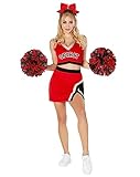 Spirit Halloween Adult Touchdown Babe Cheerleader Uniform Costume - M | Cheerleader Outfit | Sexy Costume